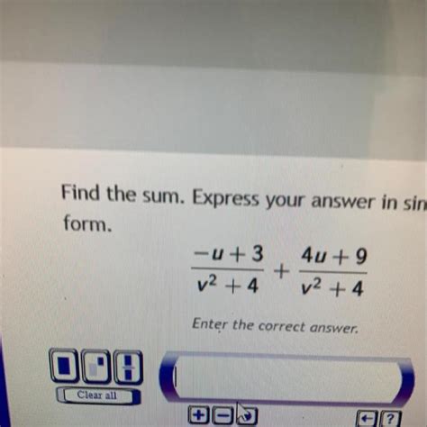 Express Your Answer In Simplest Form