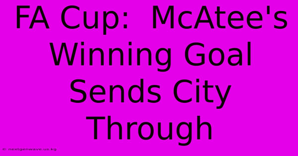 FA Cup:  McAtee's Winning Goal Sends City Through