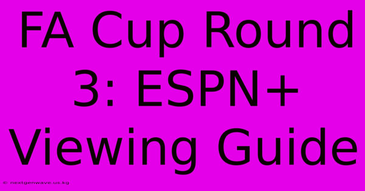 FA Cup Round 3: ESPN+ Viewing Guide