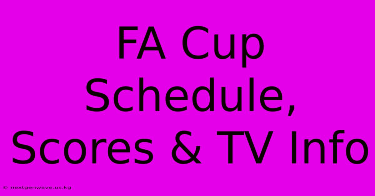 FA Cup Schedule, Scores & TV Info