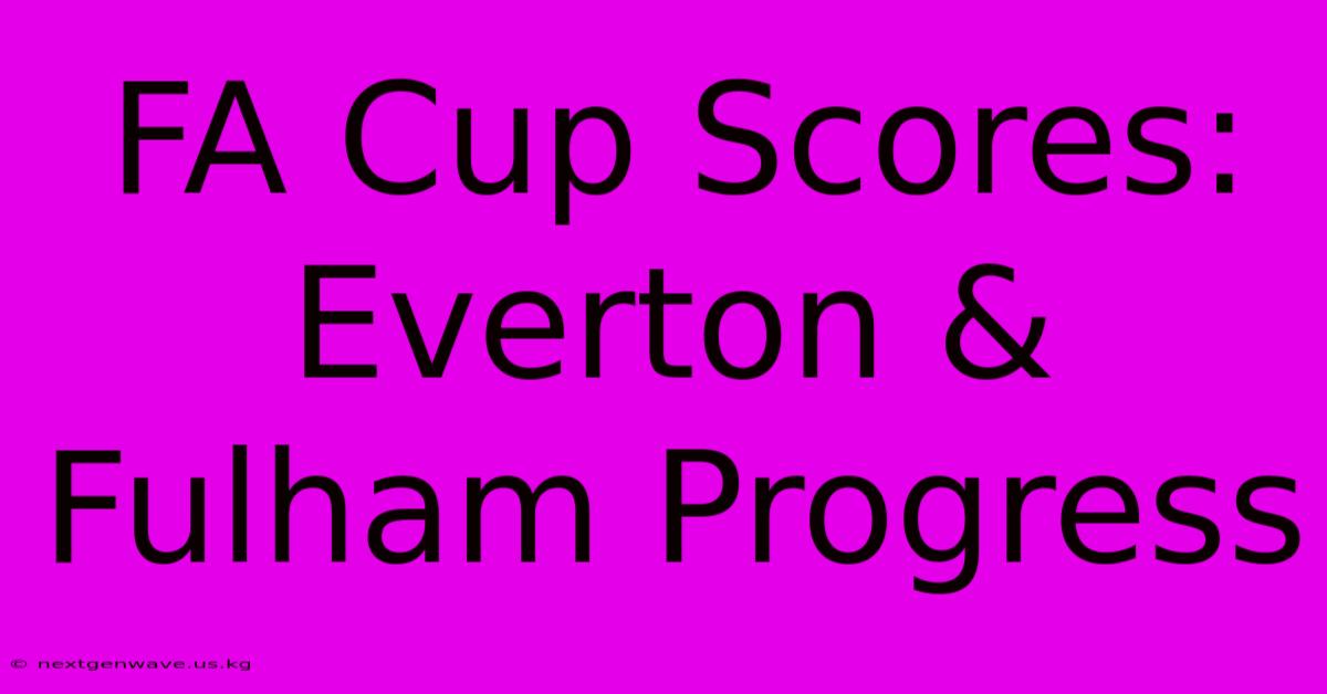 FA Cup Scores: Everton & Fulham Progress