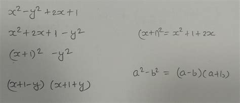 Factorise X 2 Y 2 2x 1