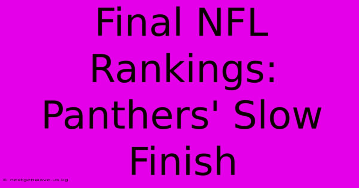 Final NFL Rankings: Panthers' Slow Finish