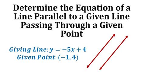 Find Equation Of Parallel Line Given Original Line And Point