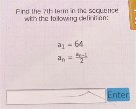 Find The 7th Term In The Sequence