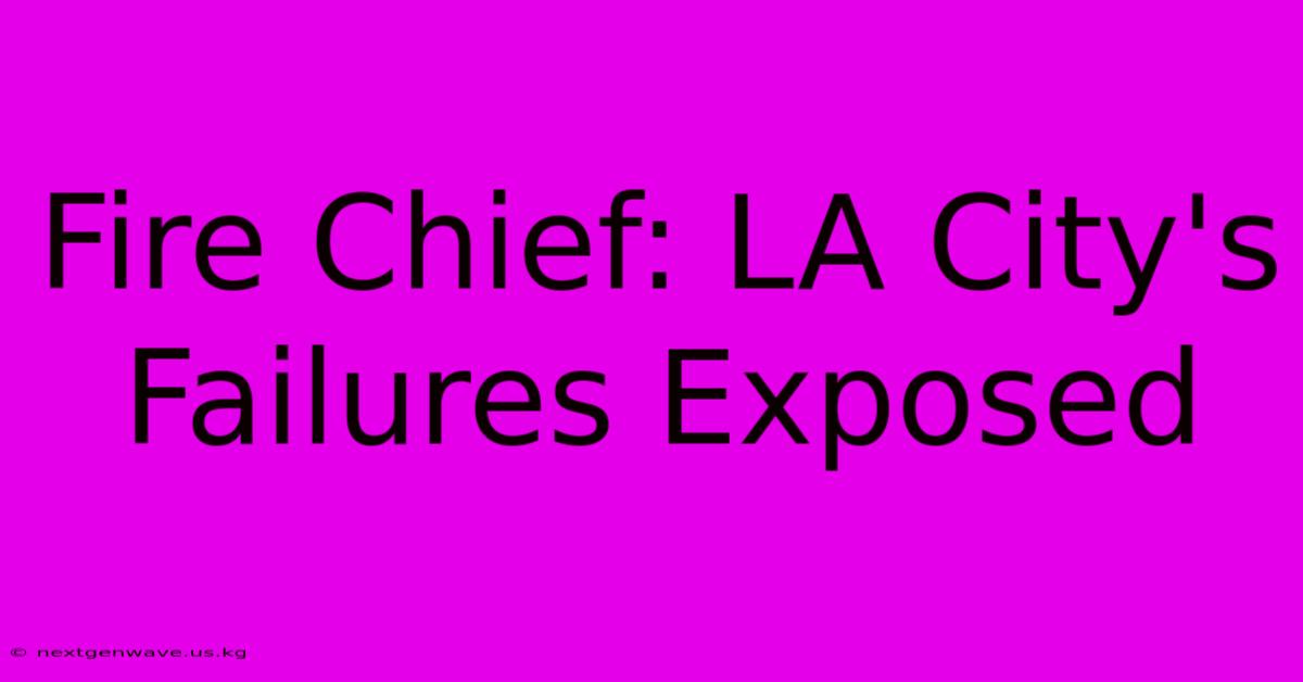 Fire Chief: LA City's Failures Exposed