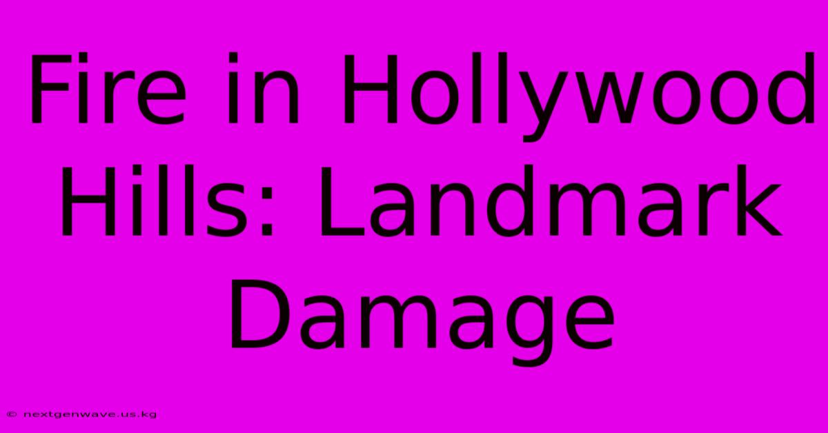 Fire In Hollywood Hills: Landmark Damage