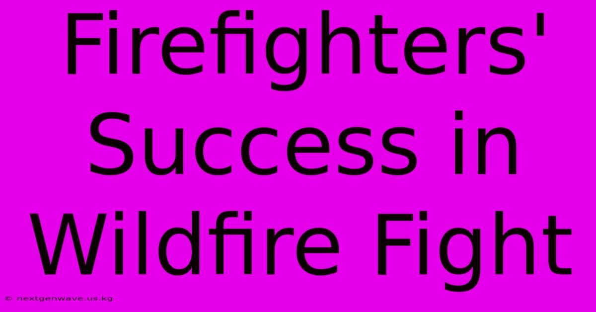 Firefighters' Success In Wildfire Fight