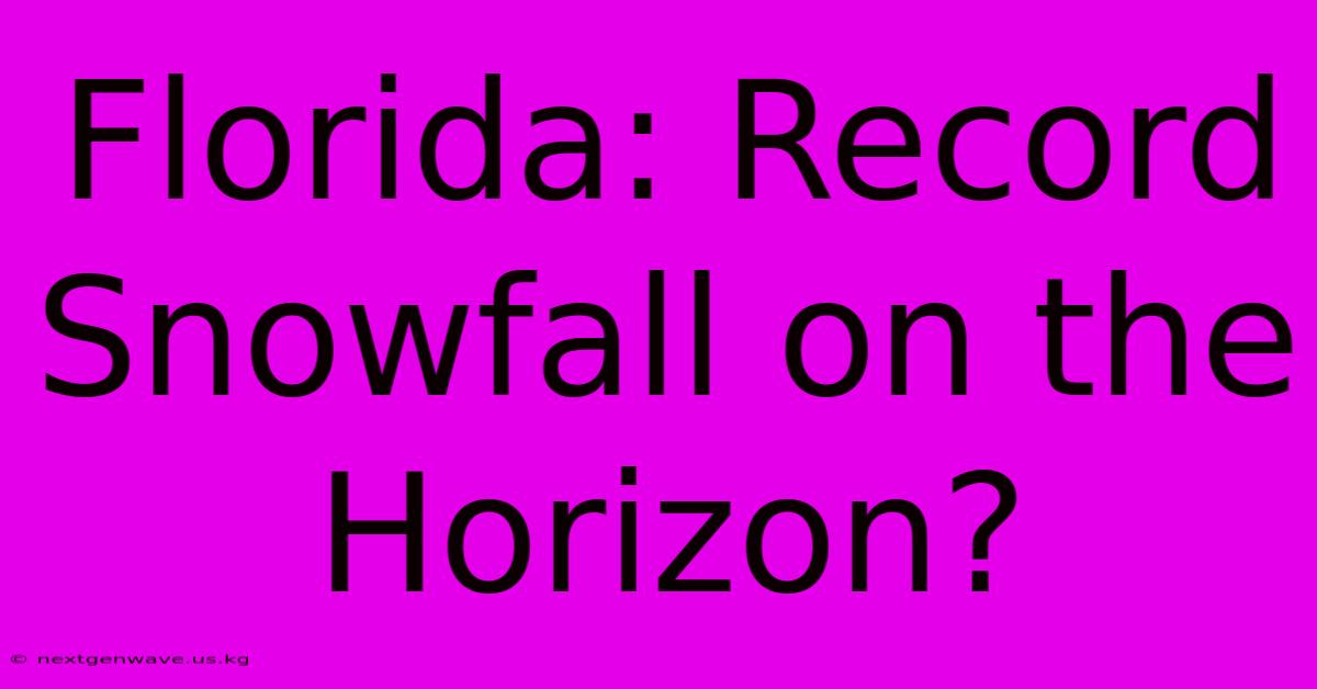 Florida: Record Snowfall On The Horizon?