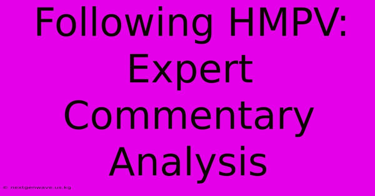 Following HMPV: Expert Commentary Analysis