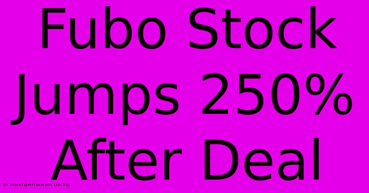 Fubo Stock Jumps 250% After Deal