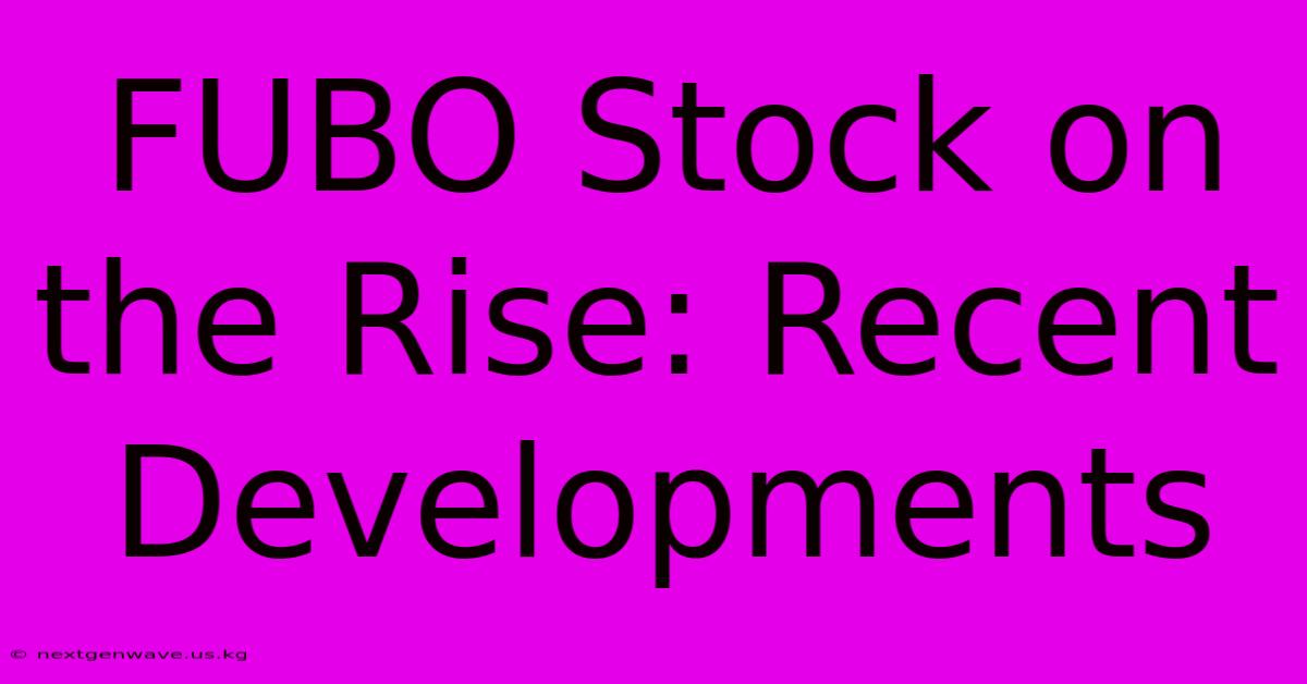 FUBO Stock On The Rise: Recent Developments