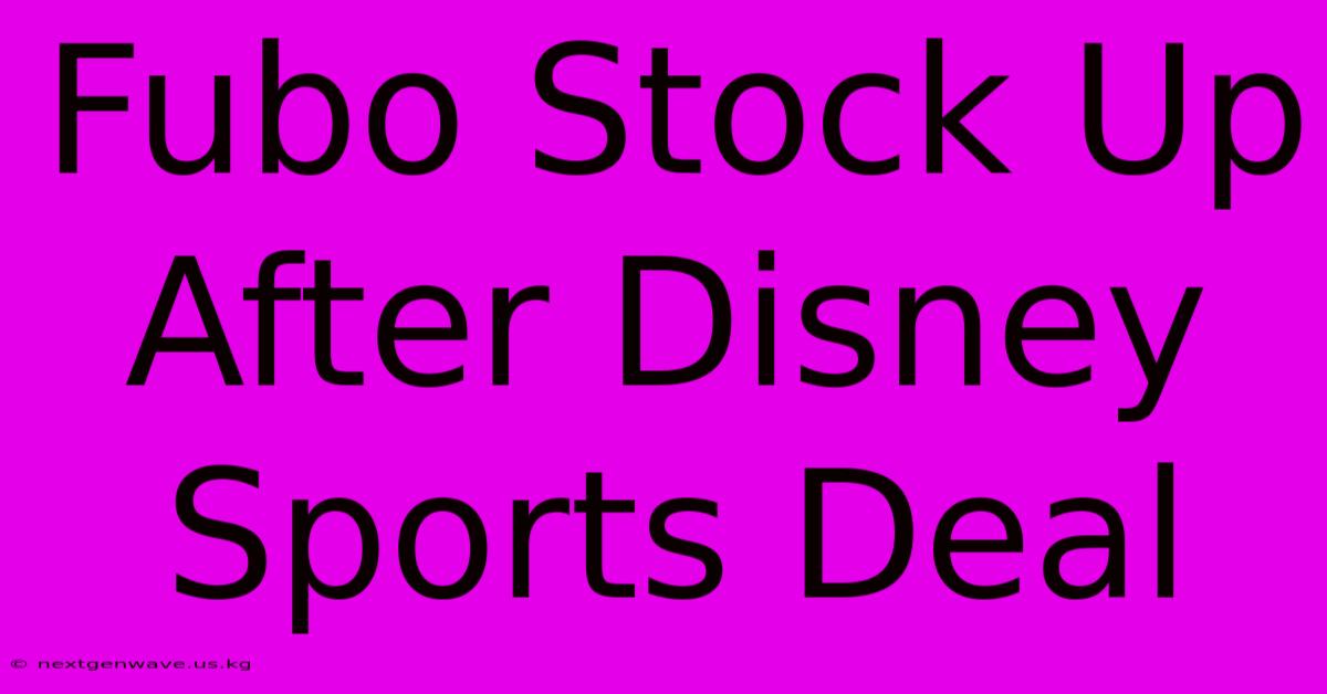 Fubo Stock Up After Disney Sports Deal