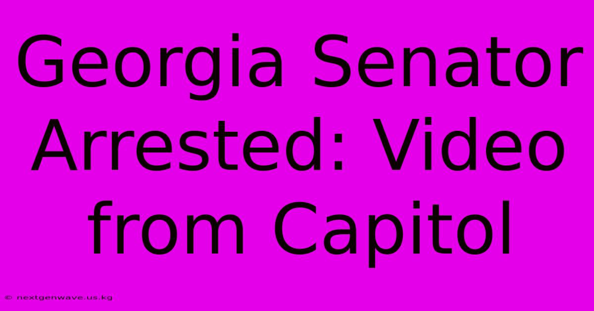 Georgia Senator Arrested: Video From Capitol