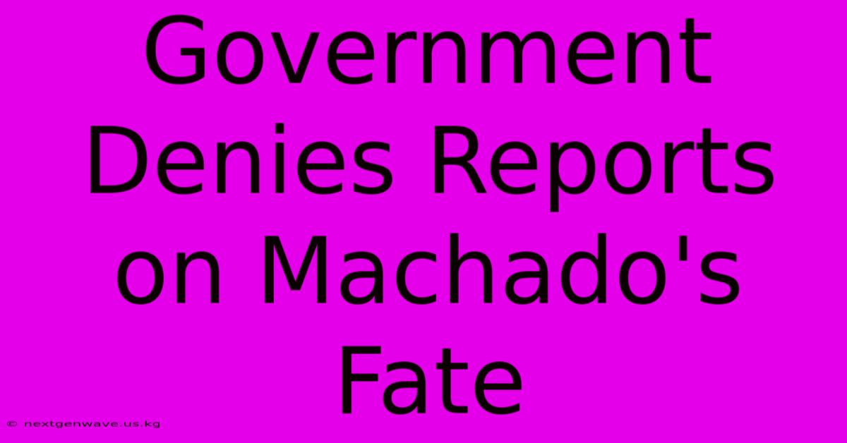 Government Denies Reports On Machado's Fate