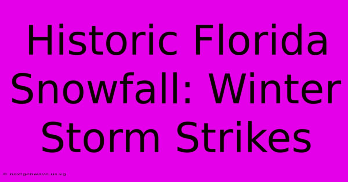 Historic Florida Snowfall: Winter Storm Strikes