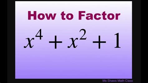 How To Factor X 4 2