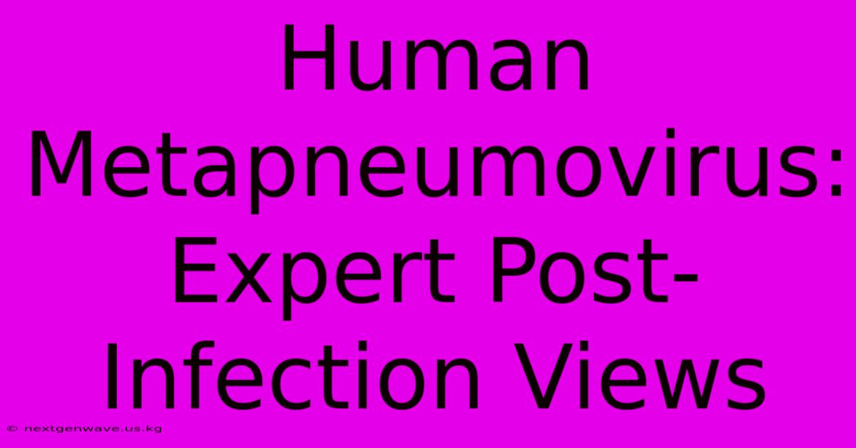 Human Metapneumovirus: Expert Post-Infection Views