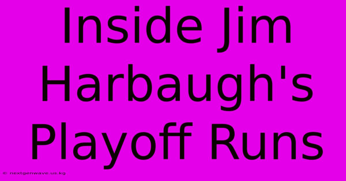 Inside Jim Harbaugh's Playoff Runs