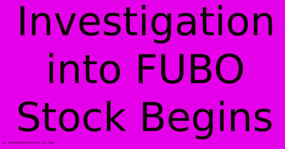 Investigation Into FUBO Stock Begins