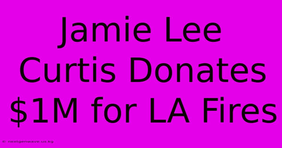 Jamie Lee Curtis Donates $1M For LA Fires