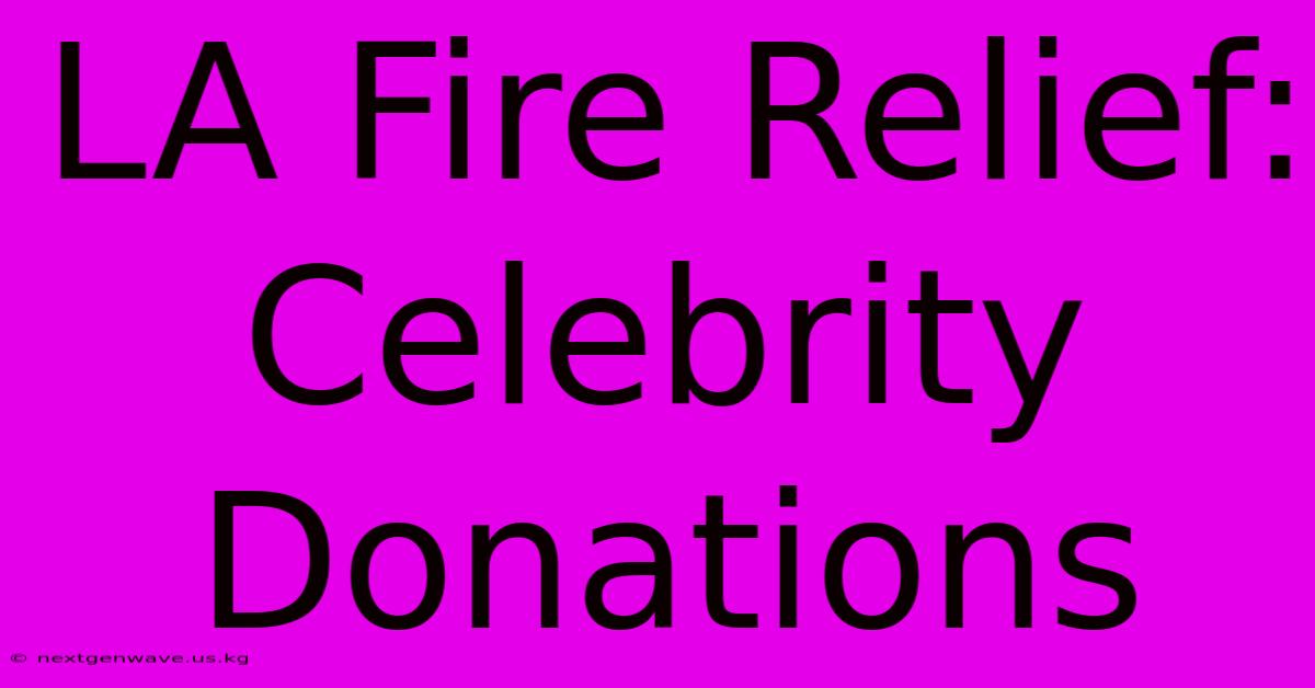 LA Fire Relief:  Celebrity Donations