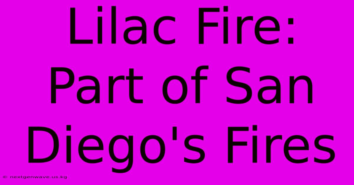 Lilac Fire: Part Of San Diego's Fires