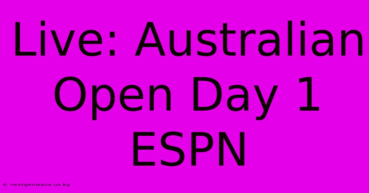 Live: Australian Open Day 1 ESPN