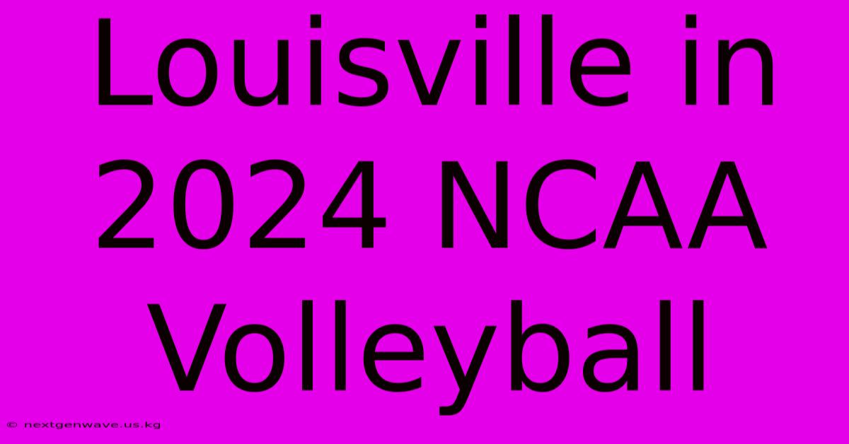 Louisville In 2024 NCAA Volleyball