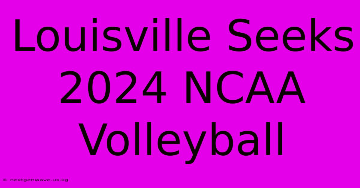 Louisville Seeks 2024 NCAA Volleyball