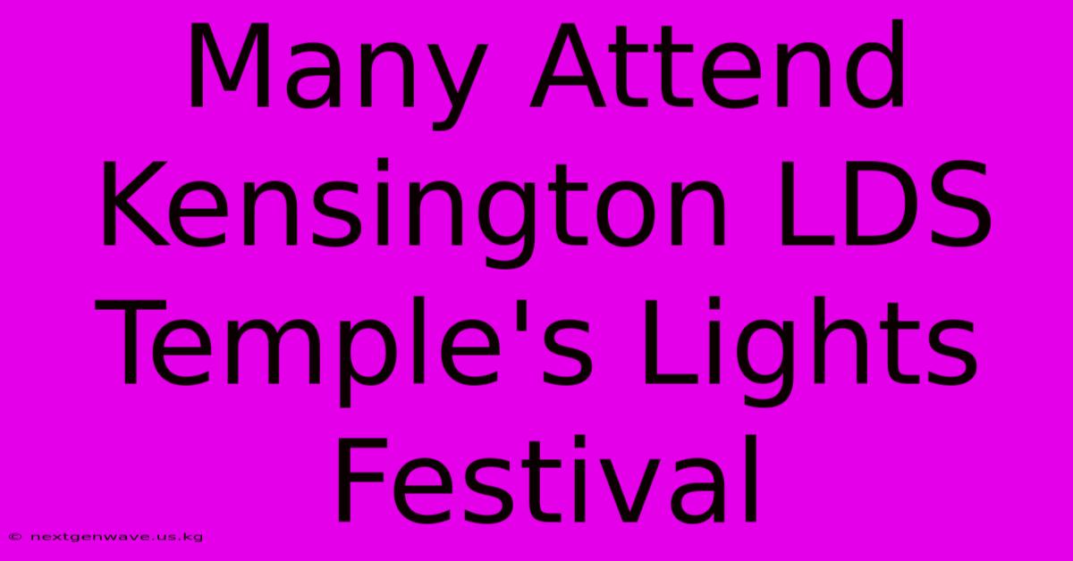 Many Attend Kensington LDS Temple's Lights Festival