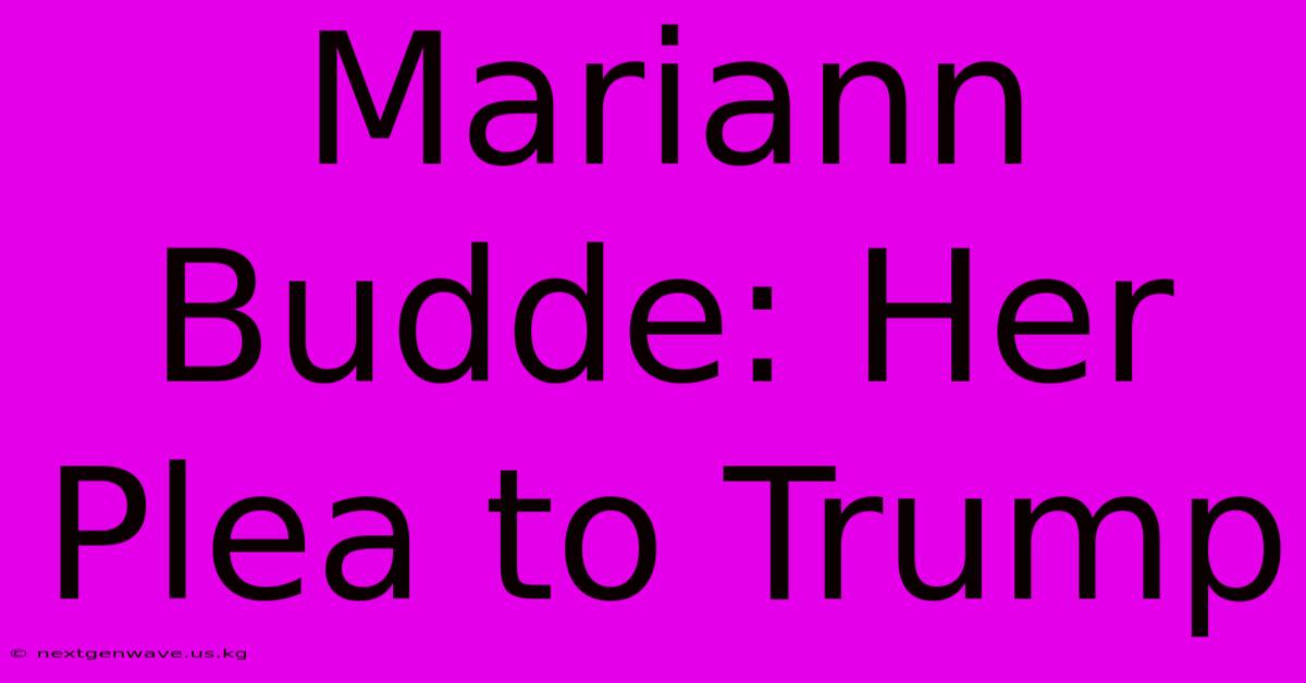 Mariann Budde: Her Plea To Trump