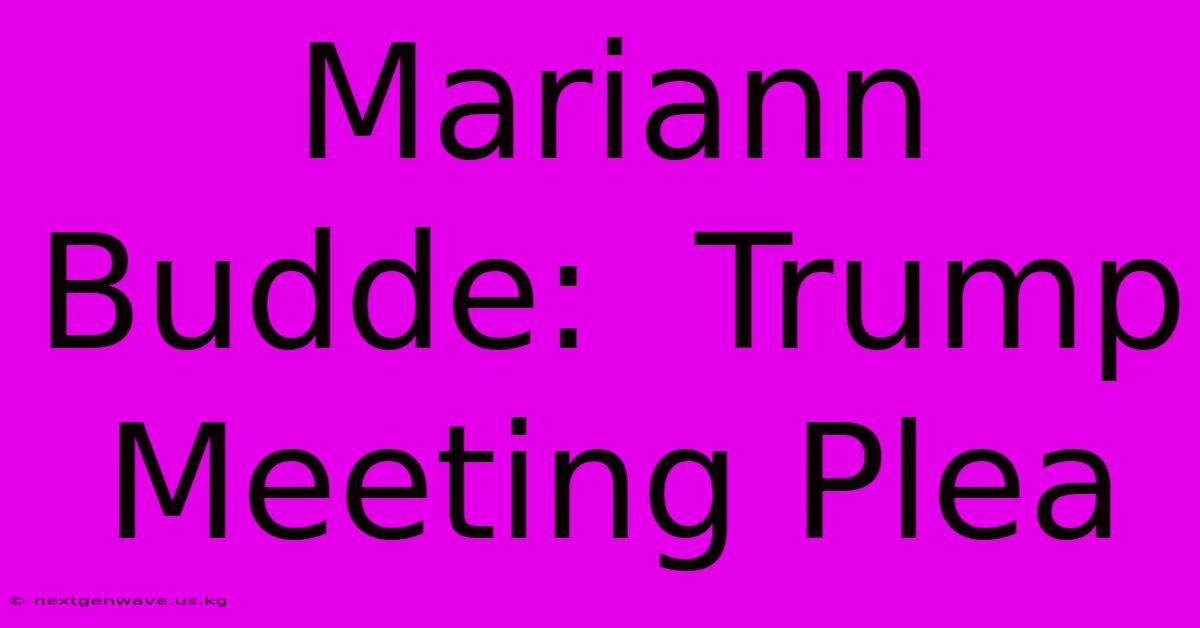 Mariann Budde:  Trump Meeting Plea