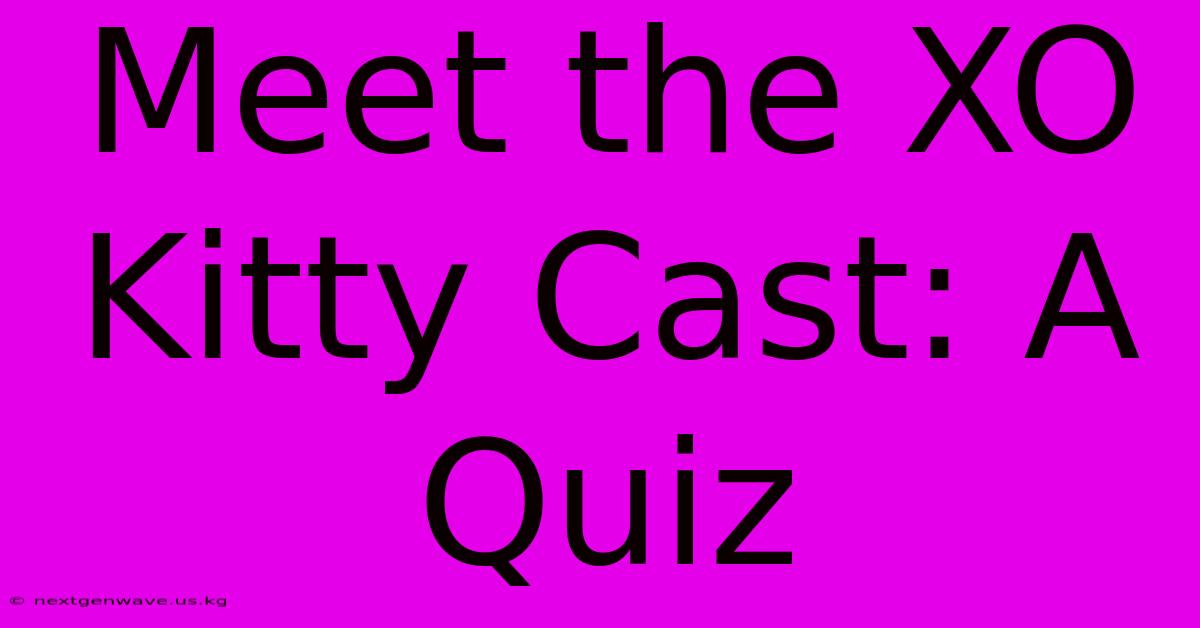 Meet The XO Kitty Cast: A Quiz