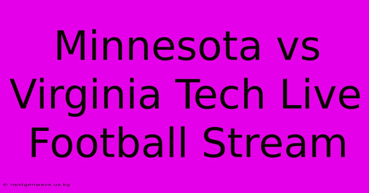 Minnesota Vs Virginia Tech Live Football Stream