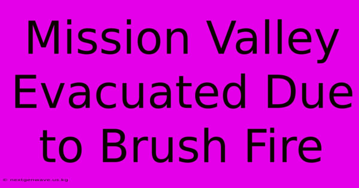 Mission Valley Evacuated Due To Brush Fire