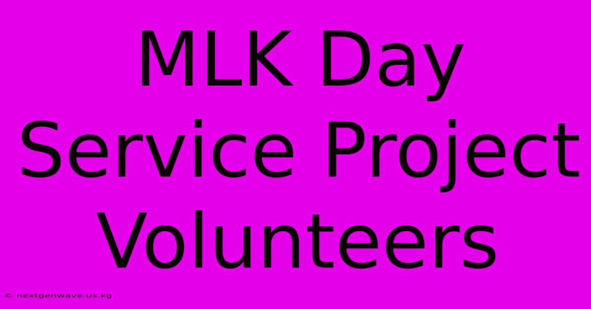 MLK Day Service Project Volunteers