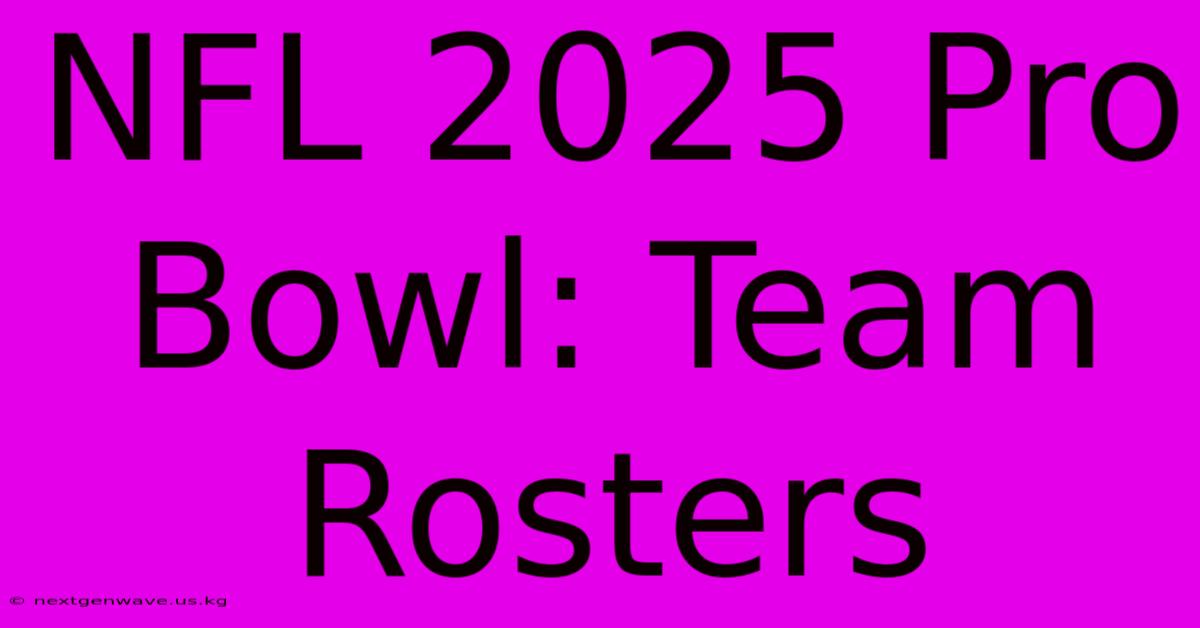 NFL 2025 Pro Bowl: Team Rosters