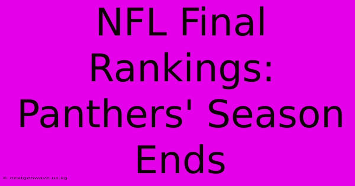 NFL Final Rankings: Panthers' Season Ends