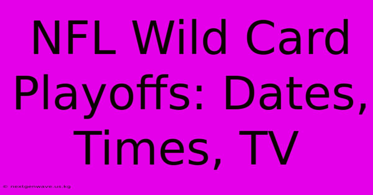 NFL Wild Card Playoffs: Dates, Times, TV