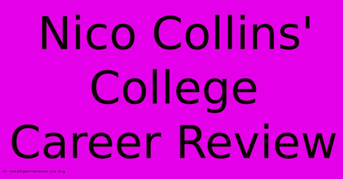 Nico Collins' College Career Review