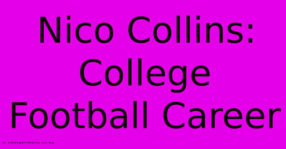 Nico Collins: College Football Career