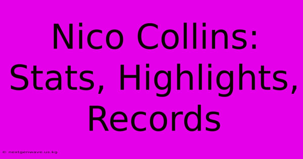 Nico Collins: Stats, Highlights, Records