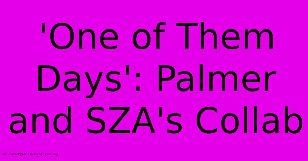 'One Of Them Days': Palmer And SZA's Collab