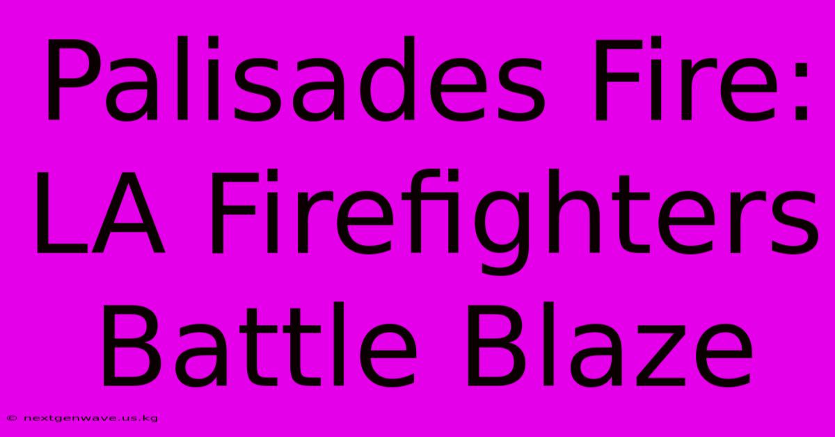 Palisades Fire: LA Firefighters Battle Blaze