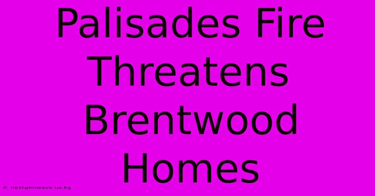 Palisades Fire Threatens Brentwood Homes