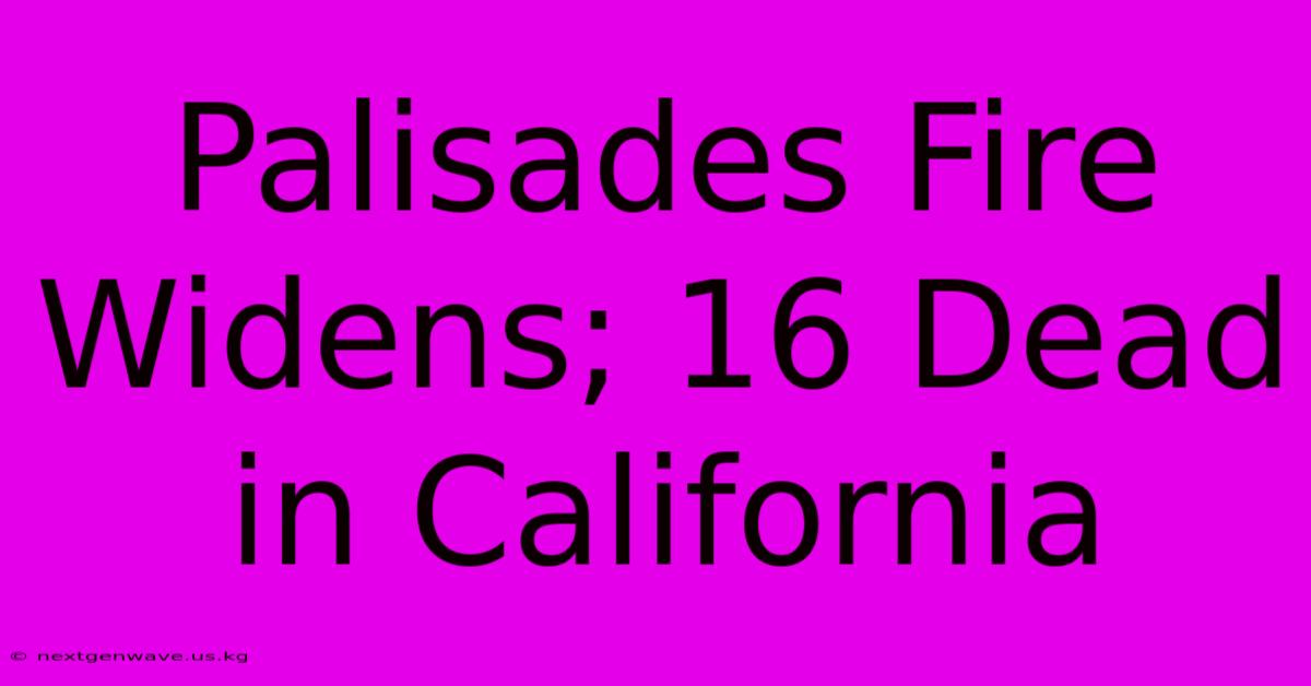 Palisades Fire Widens; 16 Dead In California