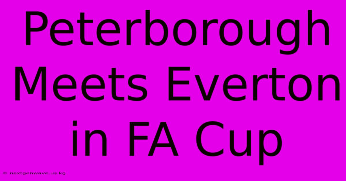 Peterborough Meets Everton In FA Cup