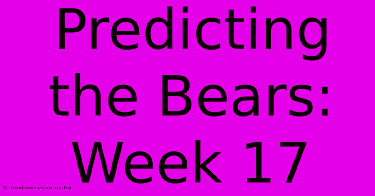 Predicting The Bears: Week 17