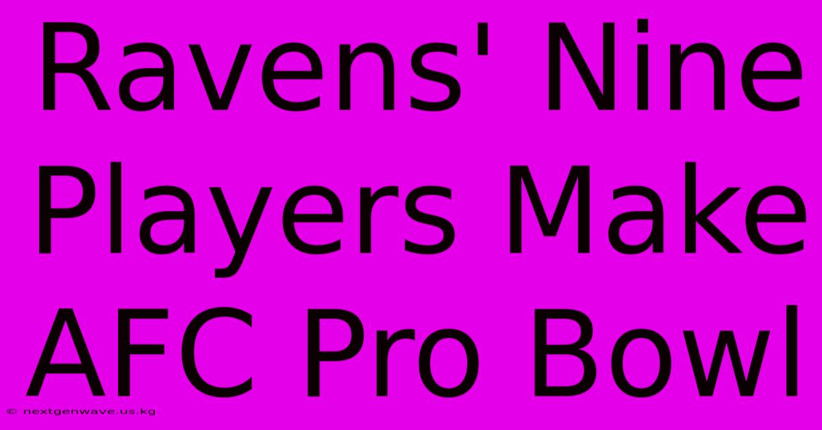 Ravens' Nine Players Make AFC Pro Bowl